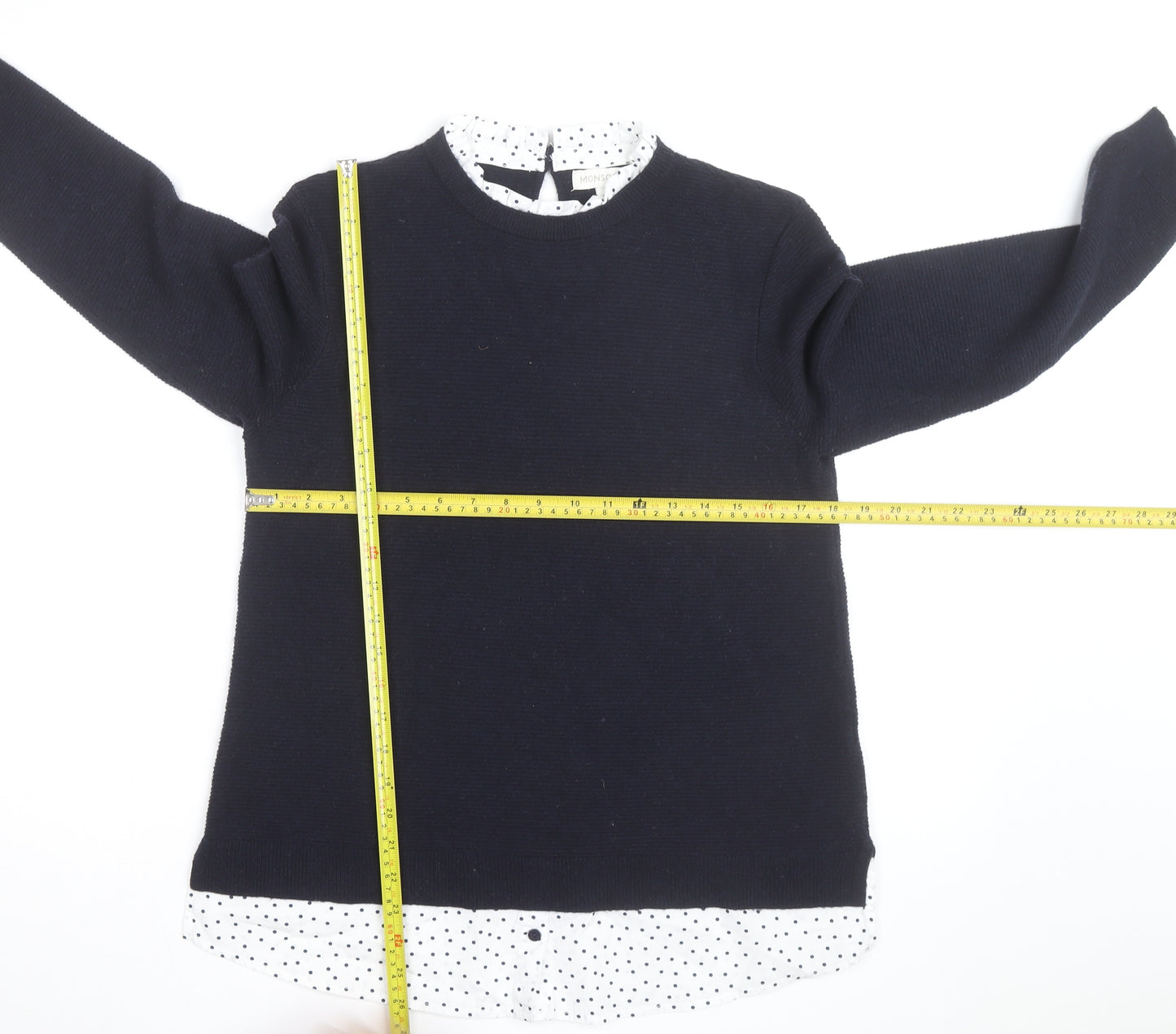 Monsoon Women's Black Crew Neck Knit Jumper M Classic Workwear