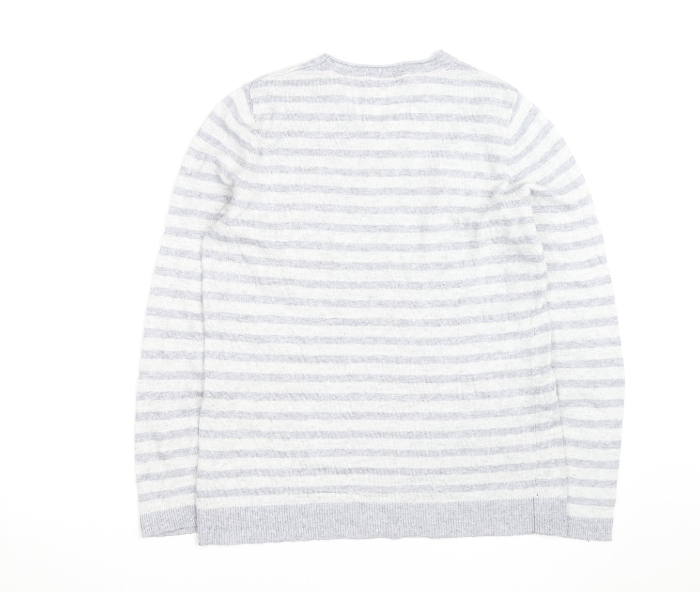 Mantaray Women Grey Floral Striped Pullover Jumper Size 14