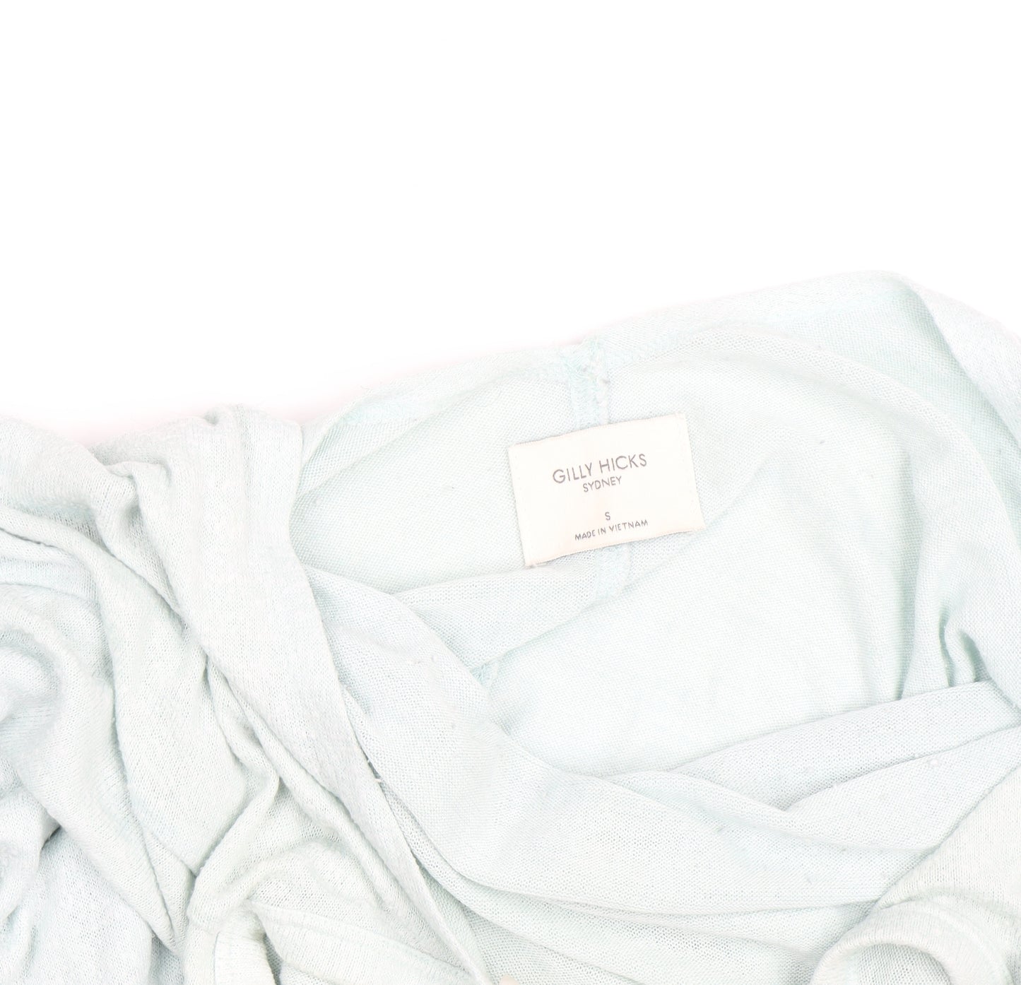 Gilly Hicks Women Light Blue Open Back Bow Tie Lightweight Jumper S