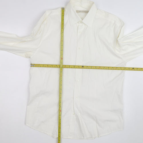 Rocha John Rocha Men's White Regular Fit Long Sleeve Button-Up Shirt L