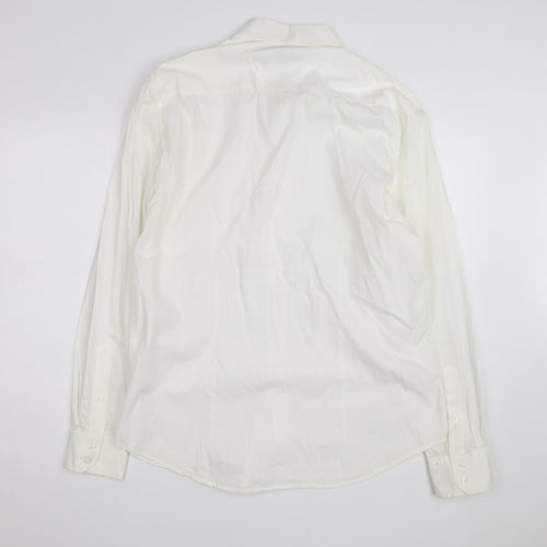 Rocha John Rocha Men's White Regular Fit Long Sleeve Button-Up Shirt L