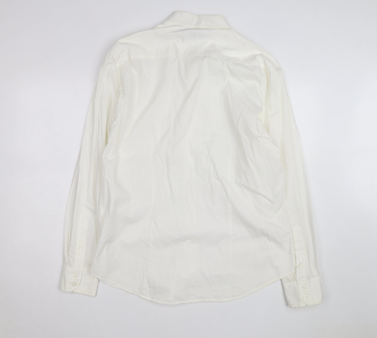 Rocha John Rocha Men's White Regular Fit Long Sleeve Button-Up Shirt L