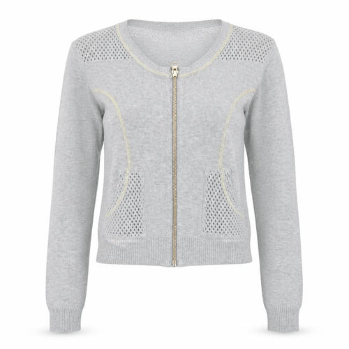 Marks and Spencer Women’s Grey Knit Full Zip Cardigan Size 12