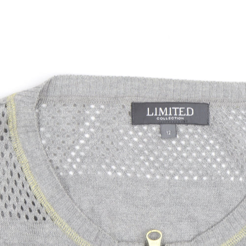 Marks and Spencer Women’s Grey Knit Full Zip Cardigan Size 12
