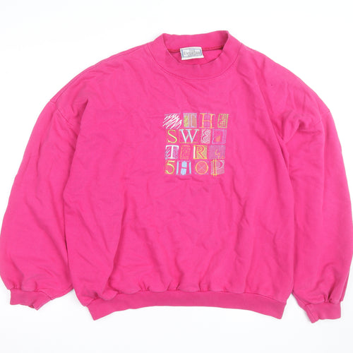 The Sweater Shop Womens Pink Cotton Pullover Sweatshirt Size L