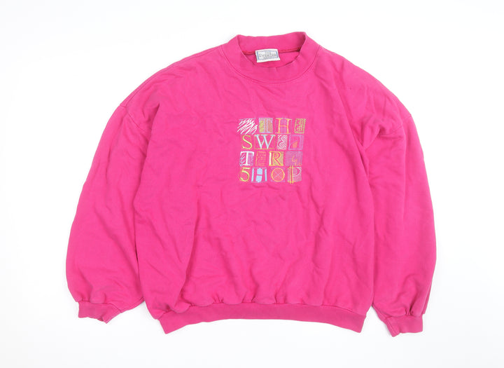 The Sweater Shop Womens Pink Cotton Pullover Sweatshirt Size L