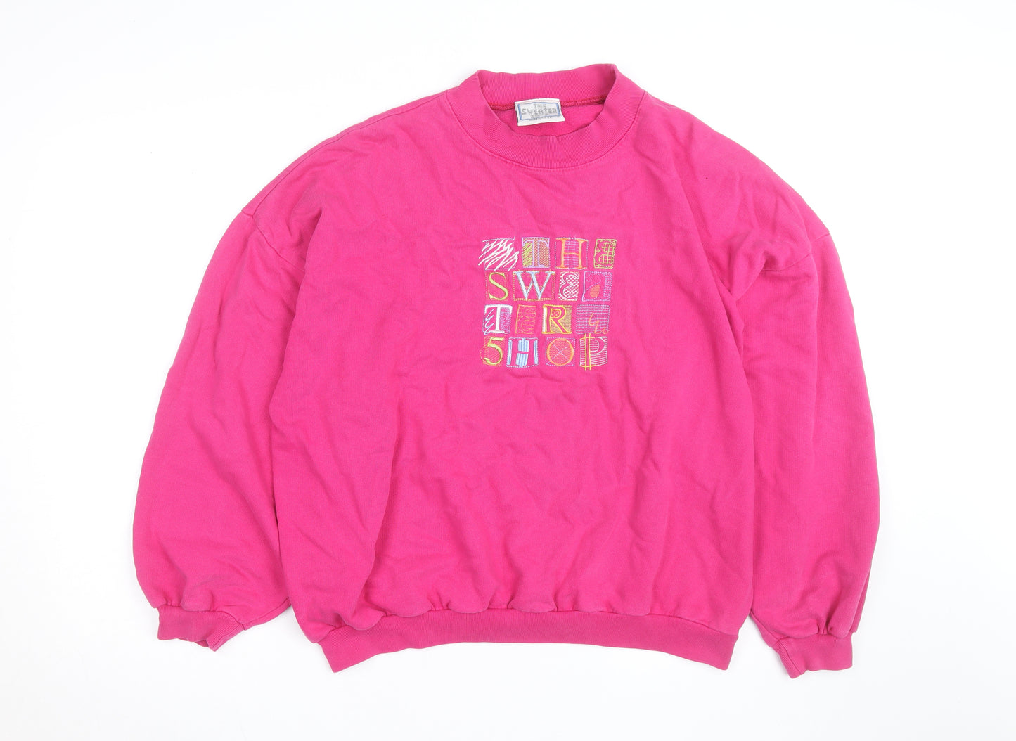 The Sweater Shop Womens Pink Cotton Pullover Sweatshirt Size L