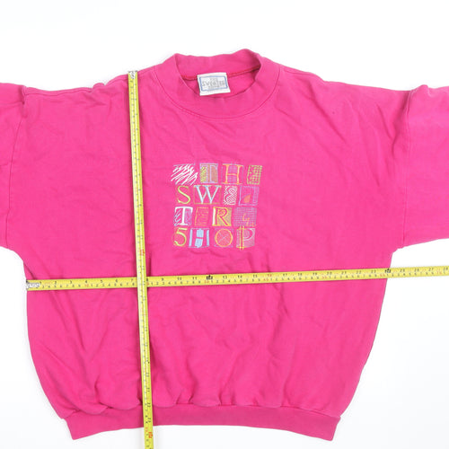 The Sweater Shop Womens Pink Cotton Pullover Sweatshirt Size L