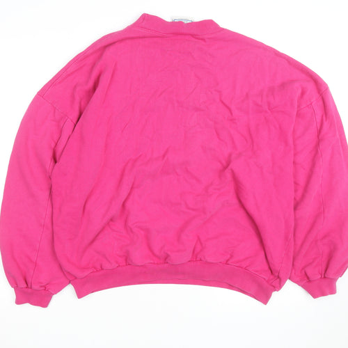 The Sweater Shop Womens Pink Cotton Pullover Sweatshirt Size L