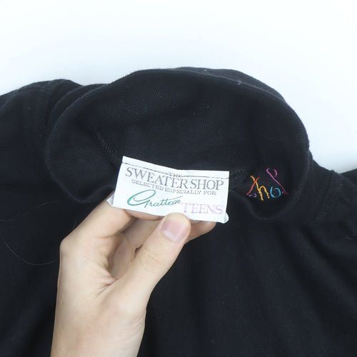 The Sweater Shop Teens Black Roll Neck Cotton Jumper M