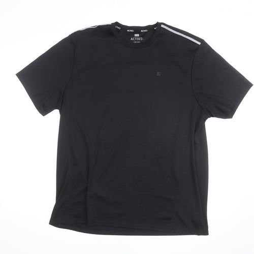 F&F Active Men's Black XL Moisture Wicking Short Sleeve Sports T-Shirt