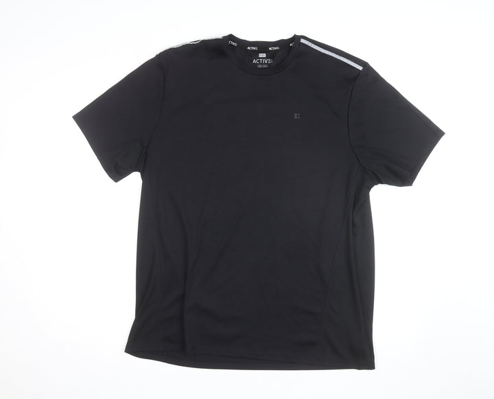 F&F Active Men's Black XL Moisture Wicking Short Sleeve Sports T-Shirt