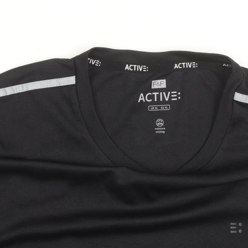F&F Active Men's Black XL Moisture Wicking Short Sleeve Sports T-Shirt