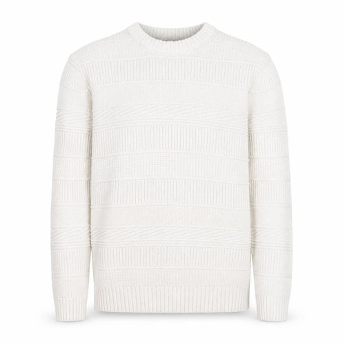 Marks and Spencer Men's Ivory Knit Cotton Blend Crew Neck Jumper M