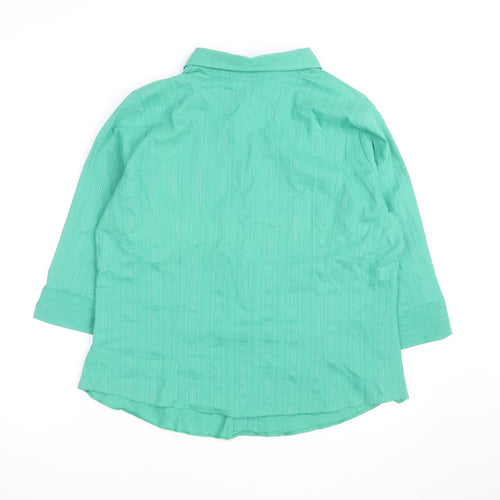 Dorothy Perkins Women's Green 3/4 Sleeve Button-Up Shirt Size 20
