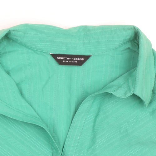 Dorothy Perkins Women's Green 3/4 Sleeve Button-Up Shirt Size 20