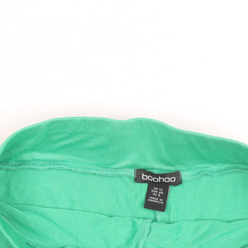 Boohoo Women Green Size 12 Biker Activewear Shorts