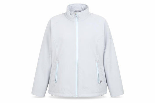 Front view of Regatta Women's Grey Softshell Jacket, size 14, Wind Resistant Outdoor