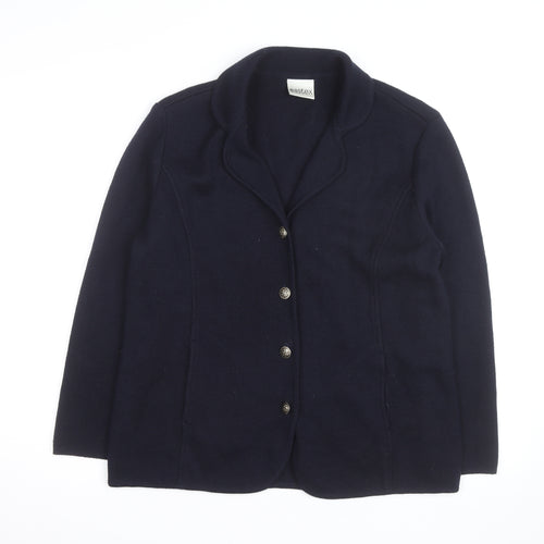 Eastex Women's Blue Collared Button Knit Cardigan Size 14
