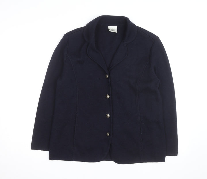 Eastex Women's Blue Collared Button Knit Cardigan Size 14