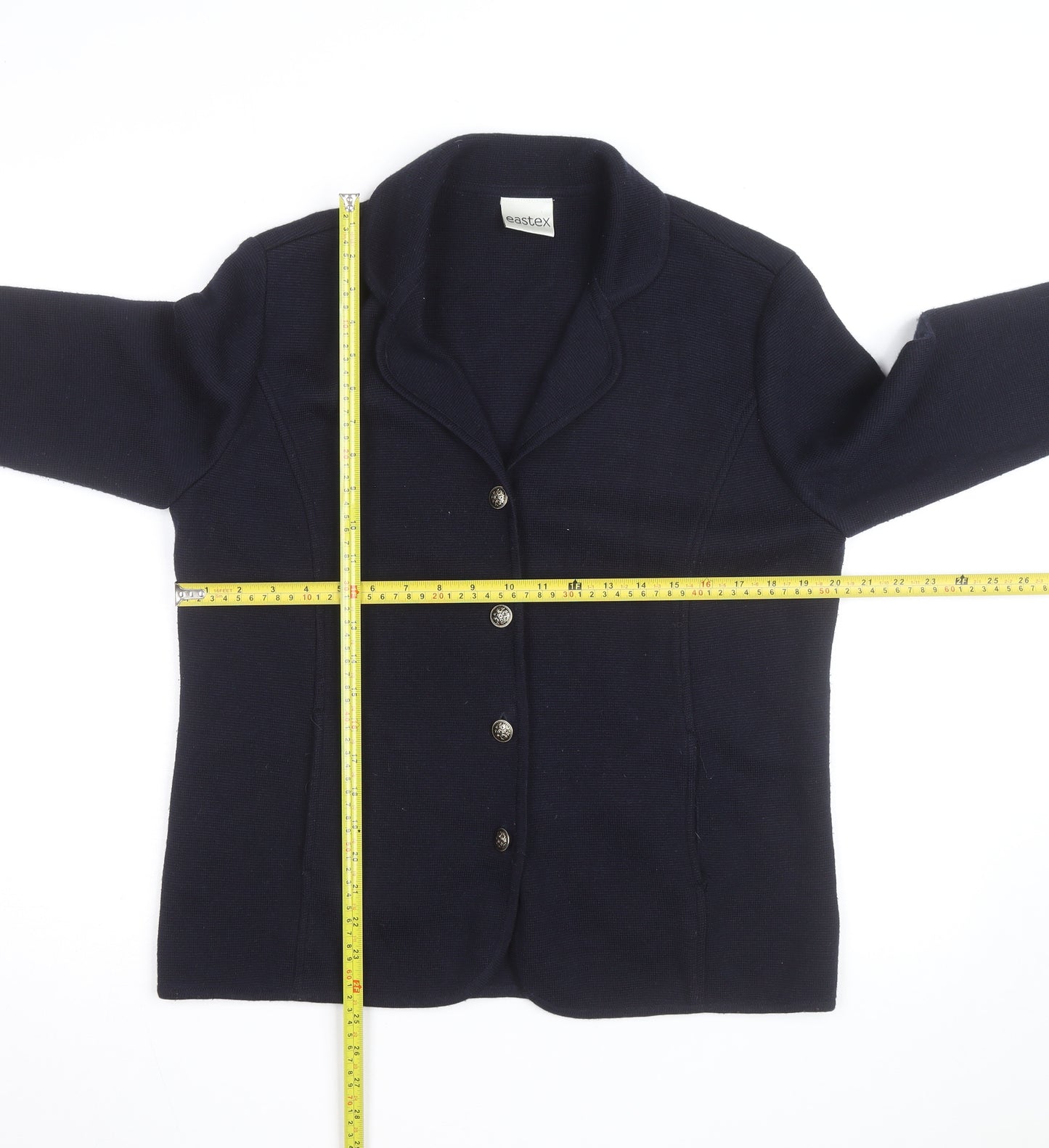 Eastex Women's Blue Collared Button Knit Cardigan Size 14