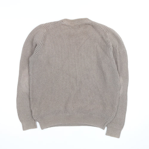 Curated Stockholm Men’s Beige Cotton Chunky Knit Jumper M