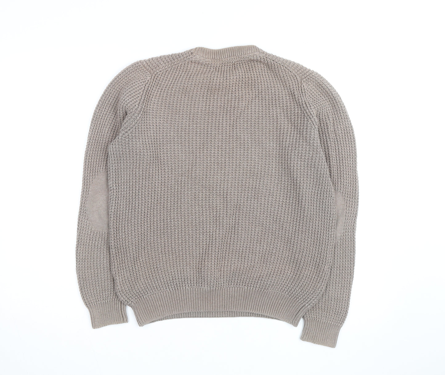 Curated Stockholm Men’s Beige Cotton Chunky Knit Jumper M