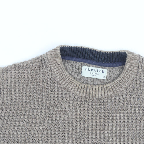 Curated Stockholm Men’s Beige Cotton Chunky Knit Jumper M