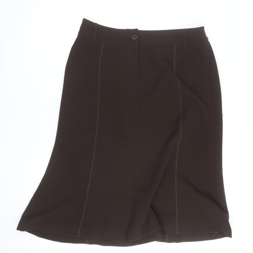 ALEX & CO. Women's Brown A-Line Knee Length Skirt Size 10