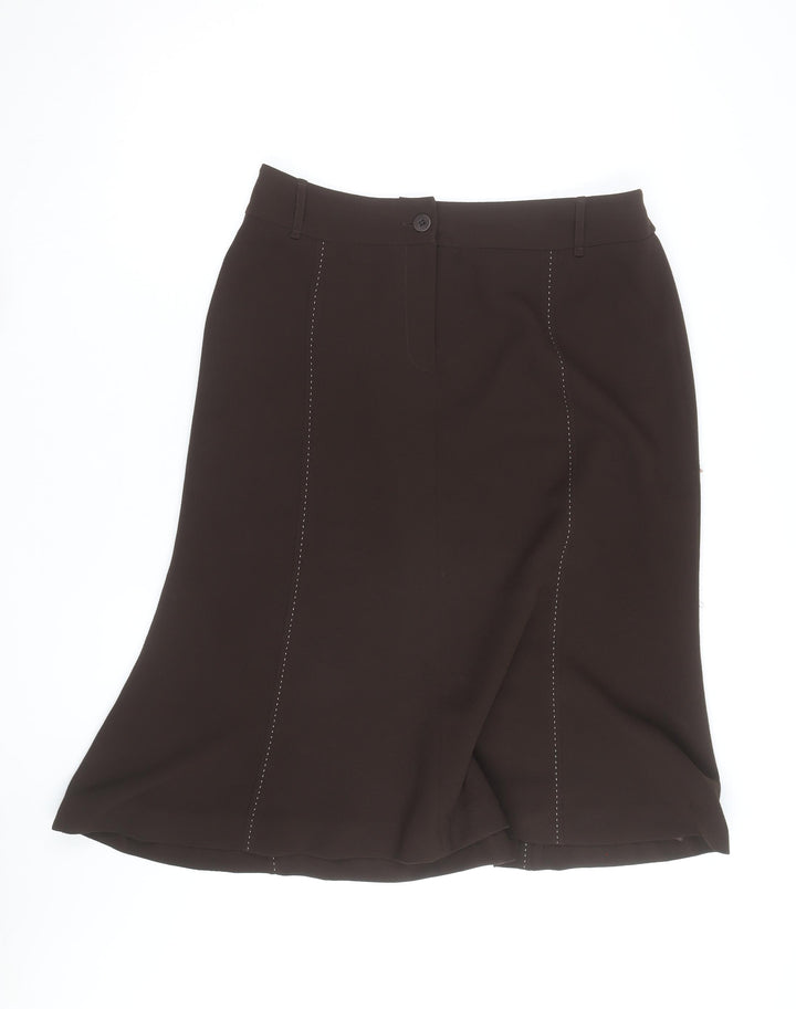 ALEX & CO. Women's Brown A-Line Knee Length Skirt Size 10