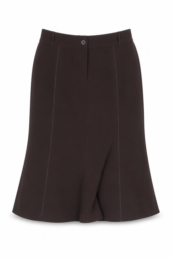 Front view of ALEX & CO. Women's Brown A-Line Knee Length Skirt, size 10