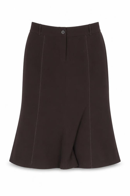 Front view of ALEX & CO. Women's Brown A-Line Knee Length Skirt, size 10