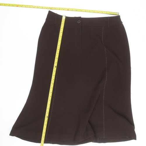 ALEX & CO. Women's Brown A-Line Knee Length Skirt Size 10