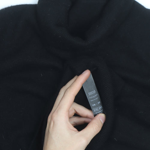Marks and Spencer Women’s Black Roll Neck Cashmere Jumper Size 20