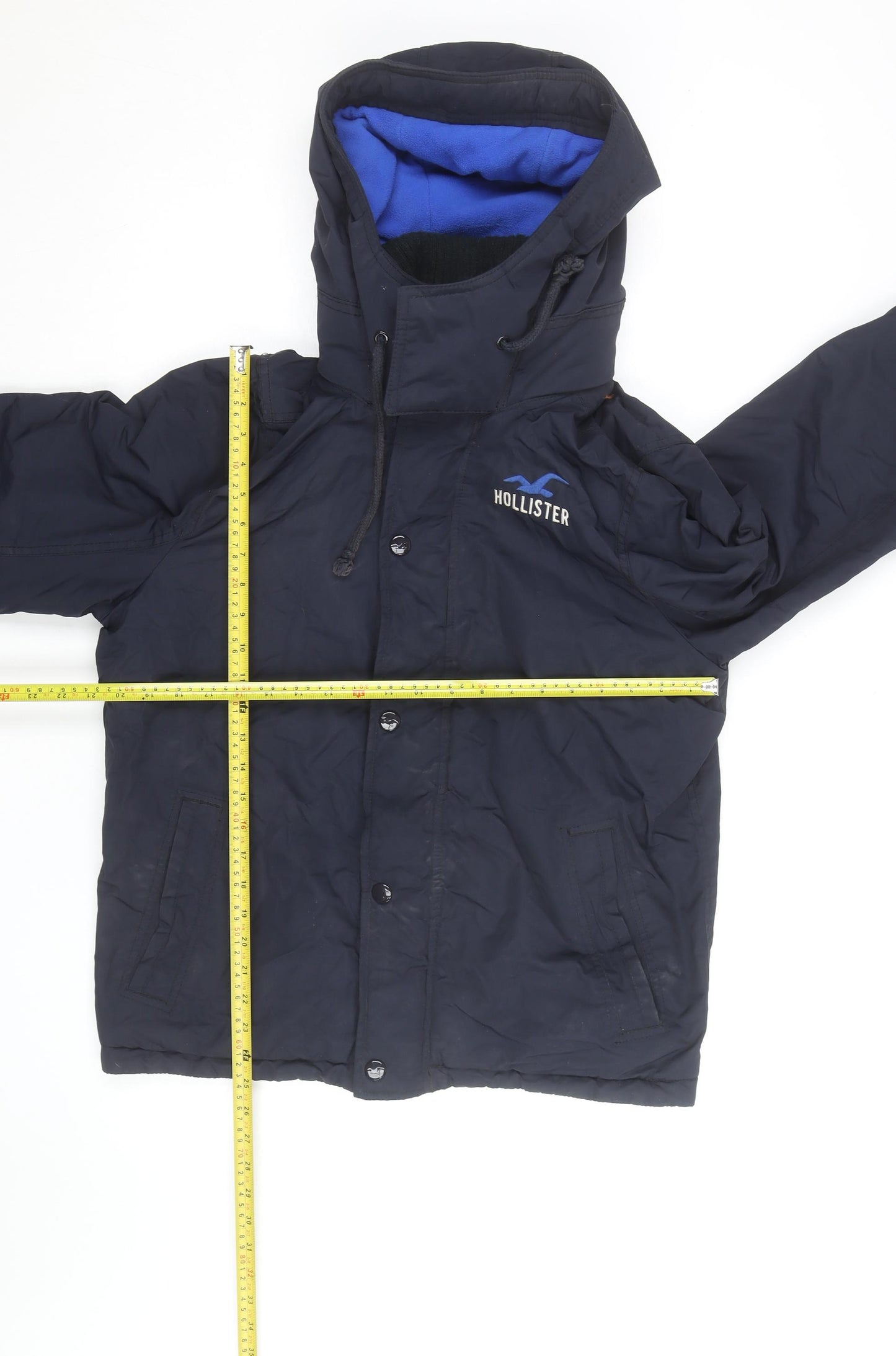 Hollister Men's Blue XL Hooded Puffer Jacket Winter Coat