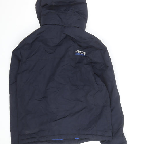 Hollister Men's Blue XL Hooded Puffer Jacket Winter Coat