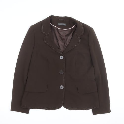 Alex & Co Women Brown Size 10 Classic Lined Single-Breasted Blazer