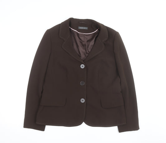 Alex & Co Women Brown Size 10 Classic Lined Single-Breasted Blazer