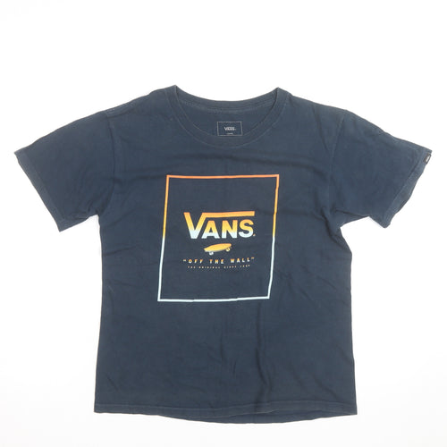 Vans Men's Black Graphic Logo Crew Neck Short Sleeve T-Shirt Size L