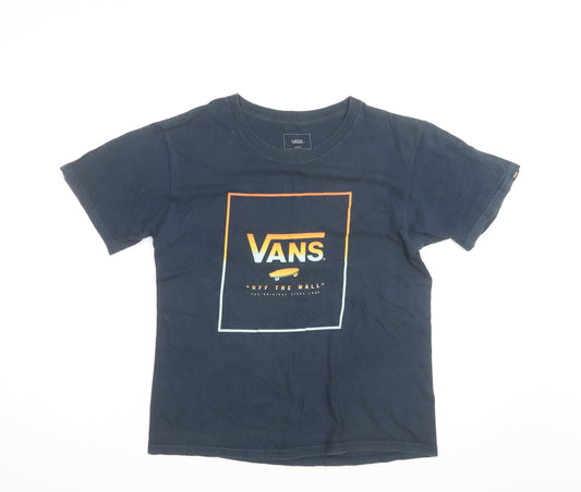 Vans Men's Black Graphic Logo Crew Neck Short Sleeve T-Shirt Size L