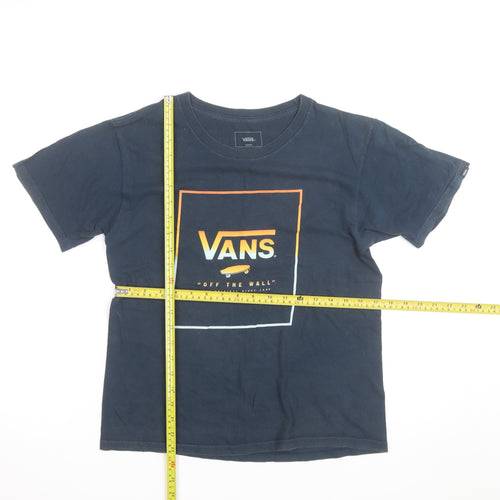 Vans Men's Black Graphic Logo Crew Neck Short Sleeve T-Shirt Size L