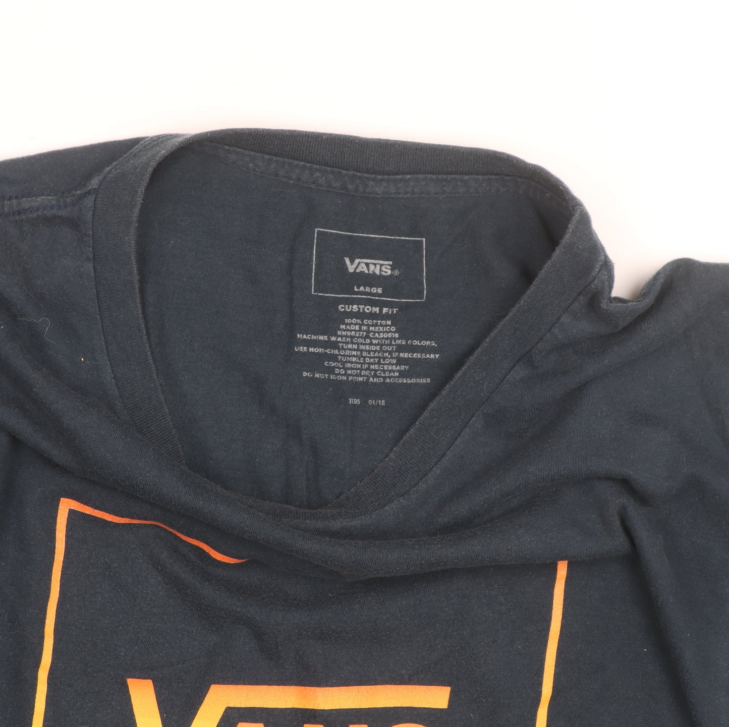 Vans Men's Black Graphic Logo Crew Neck Short Sleeve T-Shirt Size L