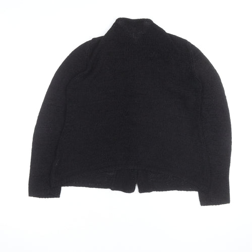 Stephen Men's Black Wool Chunky-Knit Cardigan L