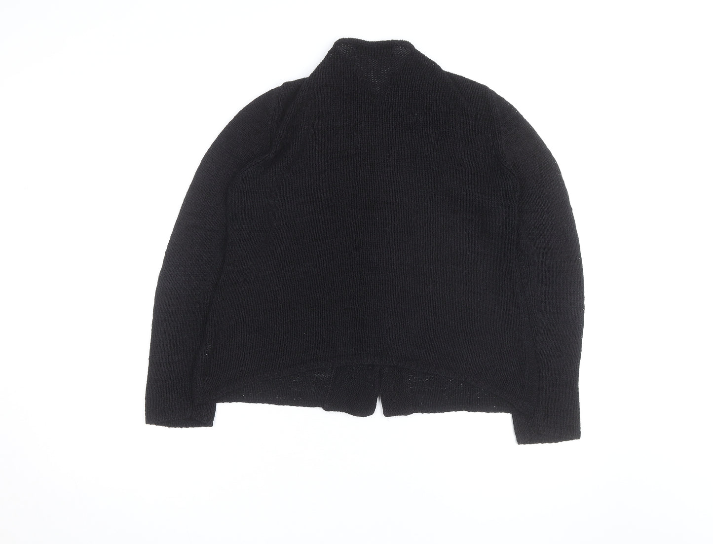 Stephen Men's Black Wool Chunky-Knit Cardigan L