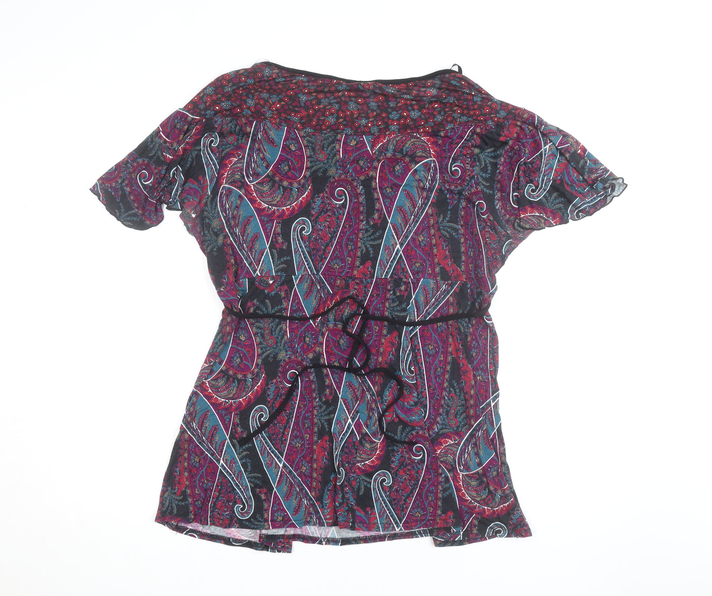 Essence Womens Multicoloured Paisley Wrap Blouse Size 18