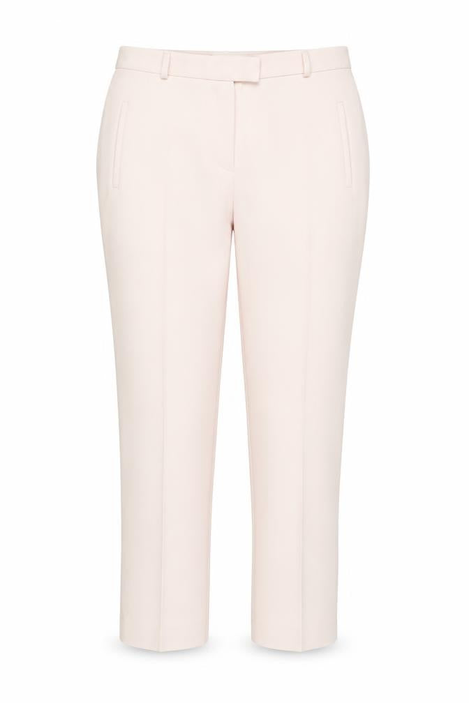 Front view of Miss Selfridge women’s pink slim cropped trousers, size UK 10