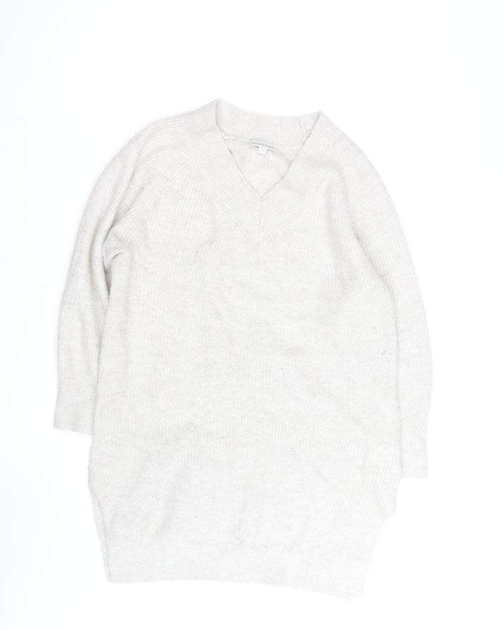 Monsoon Women Beige Knit Crew Neck Pullover Jumper M