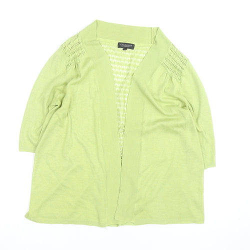 Debenhams Women Green Size 16 Open Knit Cardigan Lightweight