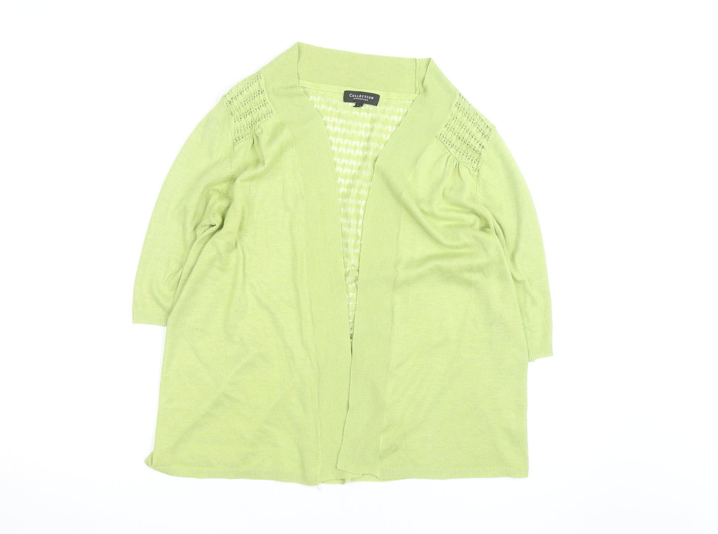 Debenhams Women Green Size 16 Open Knit Cardigan Lightweight