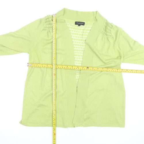 Debenhams Women Green Size 16 Open Knit Cardigan Lightweight